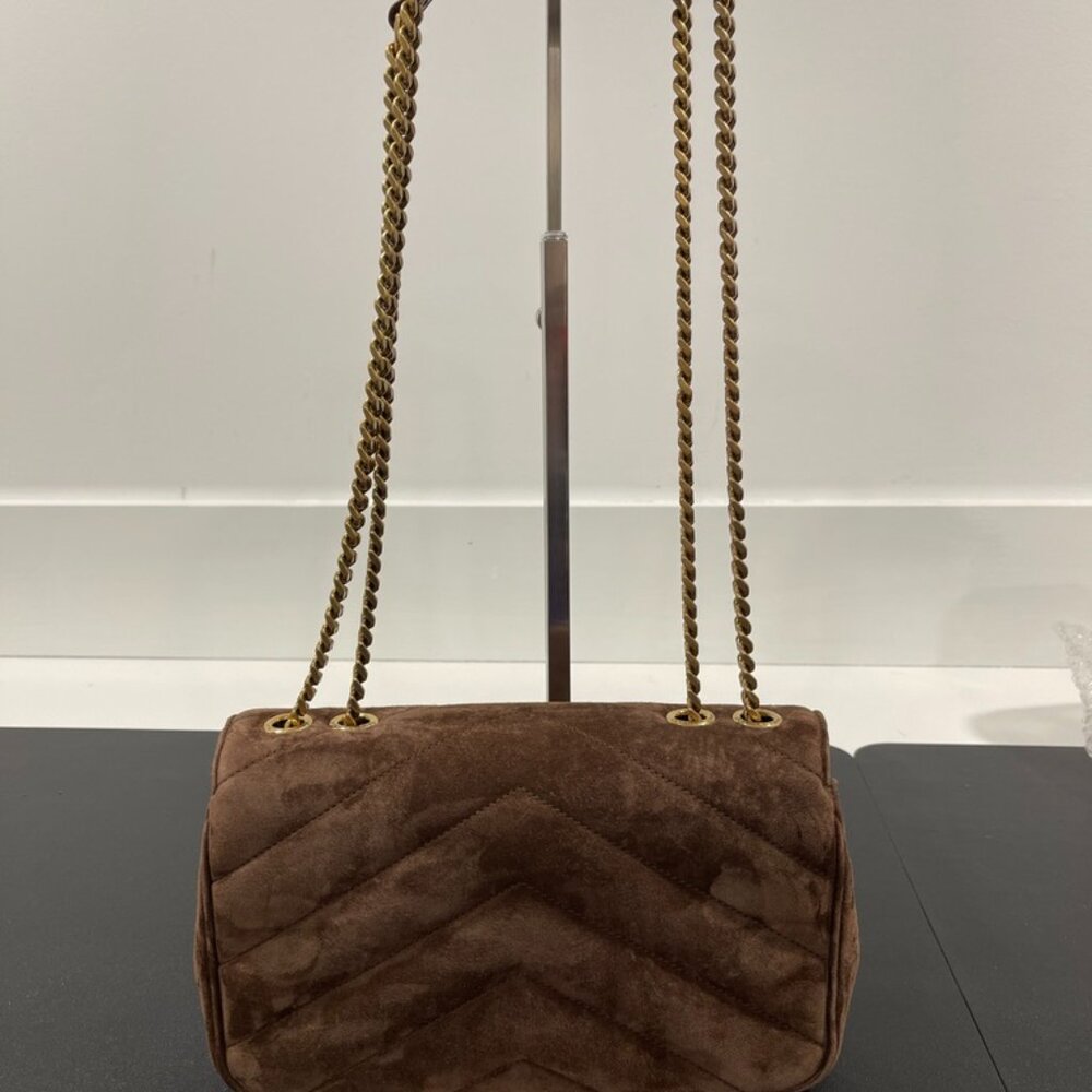 Saint Laurent Loulou Small Shoulder Bag Matelasse Suede (JB1400) - Picture 3 of 15